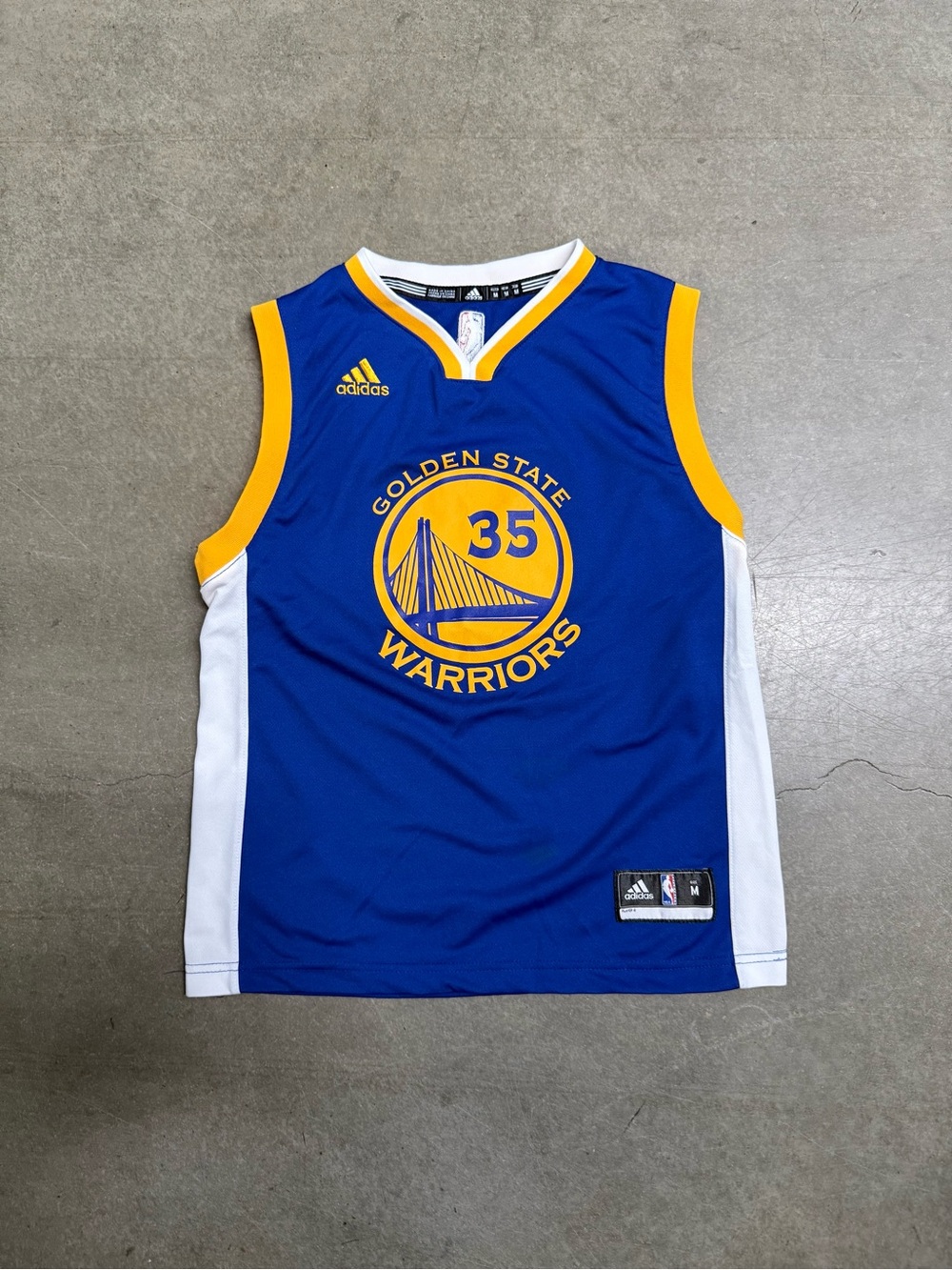 2016 Golden State Warriors Kevin Durant #35 Adidas Youth Jersey Size Medium